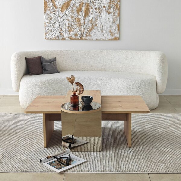 Hanah Home Dohányzóasztal szett Bronze Sapphire Oak Luna 2 - Bronze, Sapphire Oak