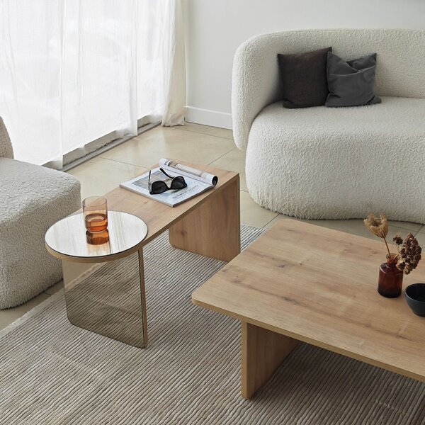 Hanah Home Dohányzóasztal szett Bronze Sapphire Oak Luna 2 - Bronze, Sapphire Oak