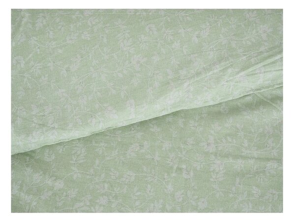 Zöld egyszemélyes krepp ágyneműhuzat 140x200 cm Green Flowers – B.E.S