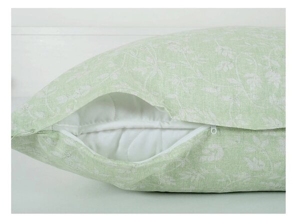 Zöld egyszemélyes krepp ágyneműhuzat 140x200 cm Green Flowers – B.E.S