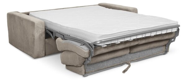 Világosbarna kordbársony kinyitható kanapé 195 cm Nona – Makamii