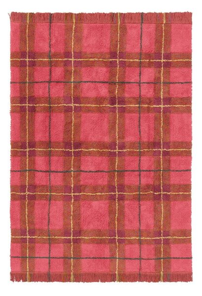 Piros mosható-kézi szövésű pamut szőnyeg 140x190 cm Tartan Vintage Red – Lorena Canals