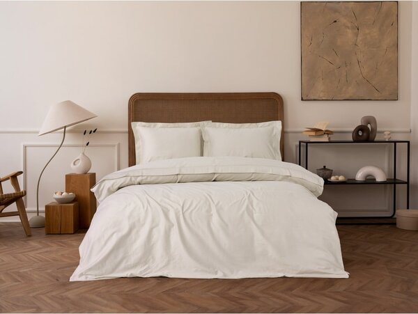 Bézs kétszemélyes hosszabbított pamut-szatén ágyneműhuzat 240x220 cm Elegant – Mijolnir