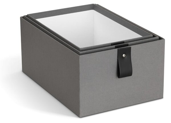 Szürke karton tárolódoboz szett 3 db-os 20,5x29,5x14,5 cm Aston Paper Laminate – Bigso