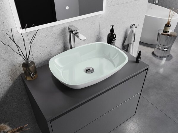 Mexen Araks 54 x 39 cm-es üveg mosdókagyló, fehér - 24155430