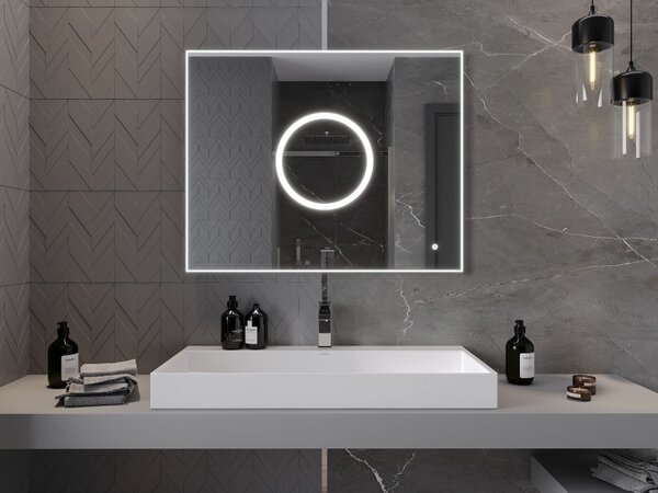 Mexen Koga, LED fürdoszobai tükör háttérvilágítással 100 x 80 cm, 6000K, páramentesíto, 9821-100-080-611-00