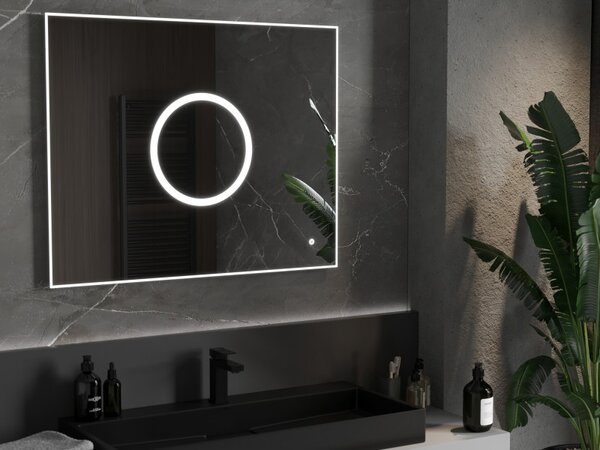 Mexen Koga, LED fürdoszobai tükör háttérvilágítással 100 x 80 cm, 6000K, páramentesíto, 9821-100-080-611-00