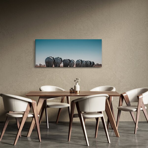 Kép - Elefántok indulása (120x50 cm)