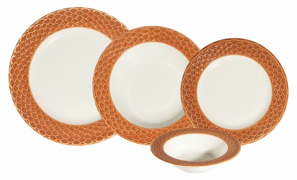 Hermia Étkészlet (24 darabos) WhiteOrange Orila Costa 24 Ytkm