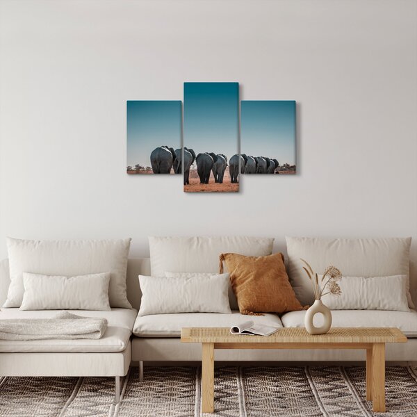 Kép - Elefántok indulása (90x60 cm)