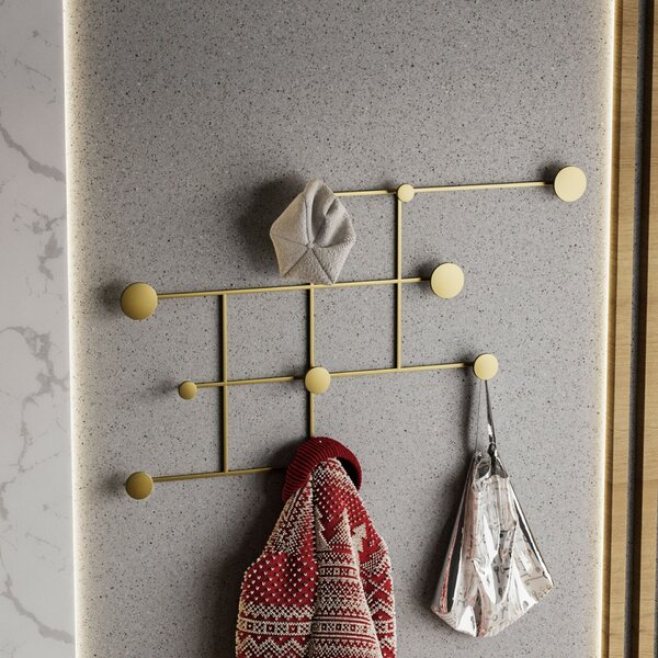 Wallity Metal Wall Hook Gold Fatara-A