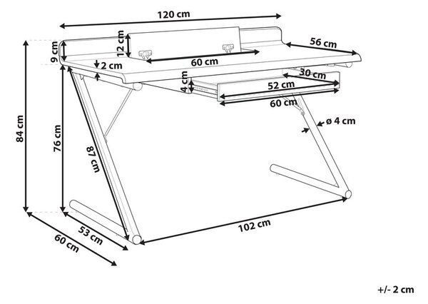 Íróasztal FOCUS Fehér 120 cm 60 cm fiókokkal