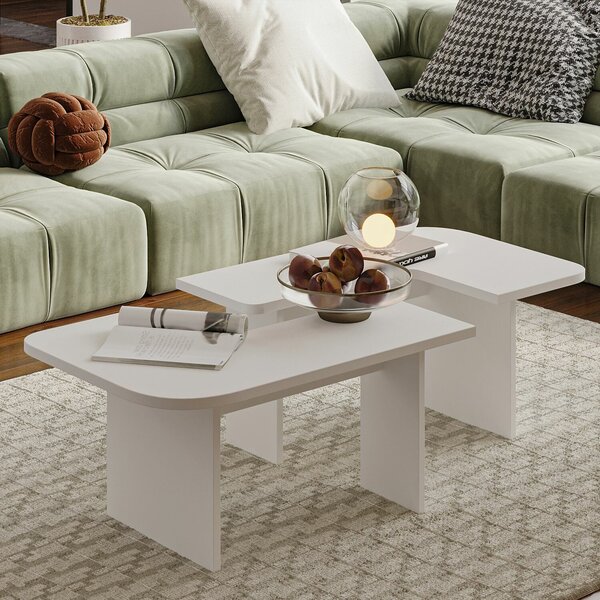 Hanah Home Dohányzóasztal Szett White Iris - Fehér