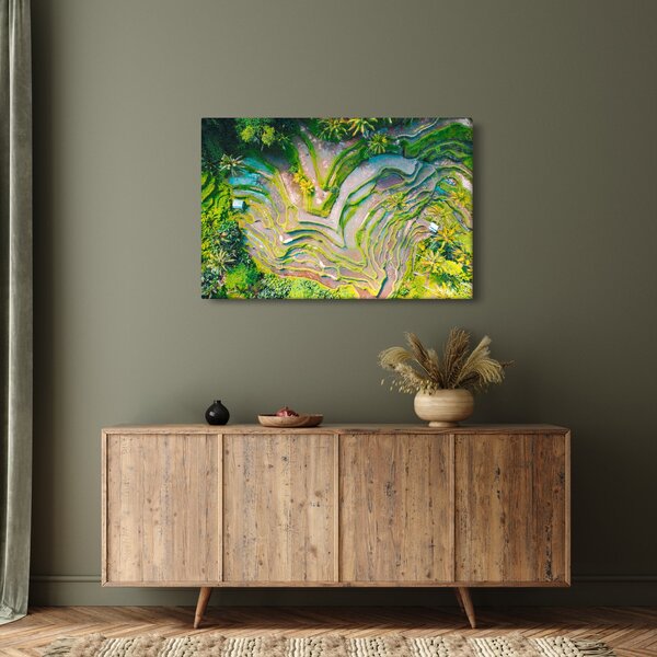 A rizsföldek képe madártávlatból (90x60 cm)