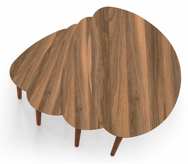 Hanah Home fészekasztal (4 darab) Walnut Nora - Dió