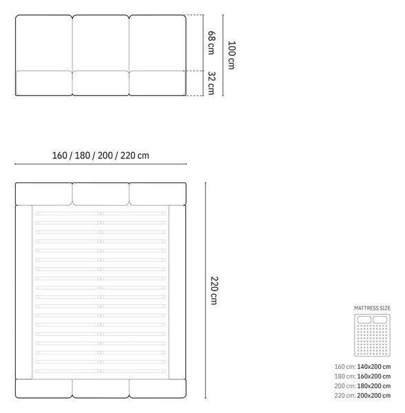 Krémszínű bársony kárpitozott ágyneműtartós franciaágy ágyráccsal 160x200 cm Brody – Mazzini Beds