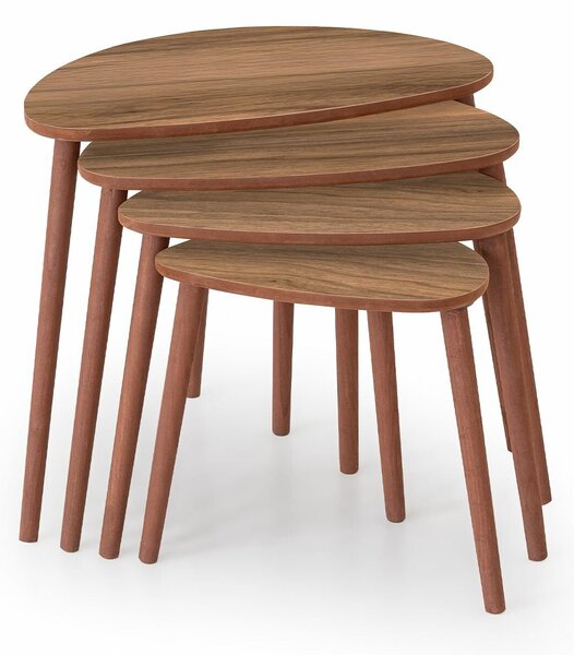 Hanah Home fészekasztal (4 darab) Walnut Nora - Dió