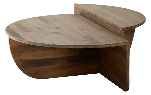 Hanah Home Coffee Table Set Walnut Podium Wood - Walnut