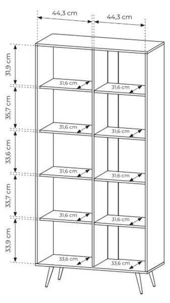 Flaro magas vitrinszekrény 93 cm világítással - dunin tölgy