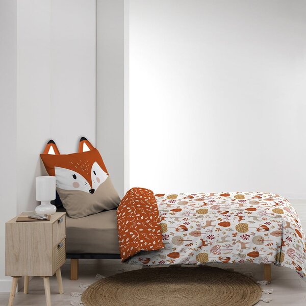 Fehér-terrakotta színű egyszemélyes pamut gyerek ágyneműhuzat 140x200 cm Roxy – douceur d'intérieur