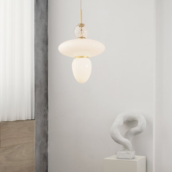Függőlámpa Nuura Aps, Rizzatto 43, dimmable, Fehér, Nappali, Üveg, Dizájn