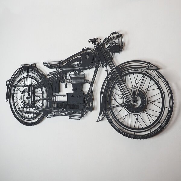 Wallity Dekoratív Fém Fali Kiegészítő Fekete Cafe Racer - APT222LS
