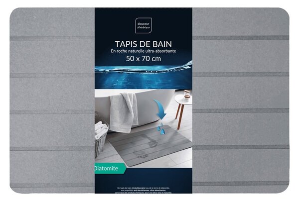 Szürke fürdőszobai kilépő 50x70 cm Baline – douceur d'intérieur