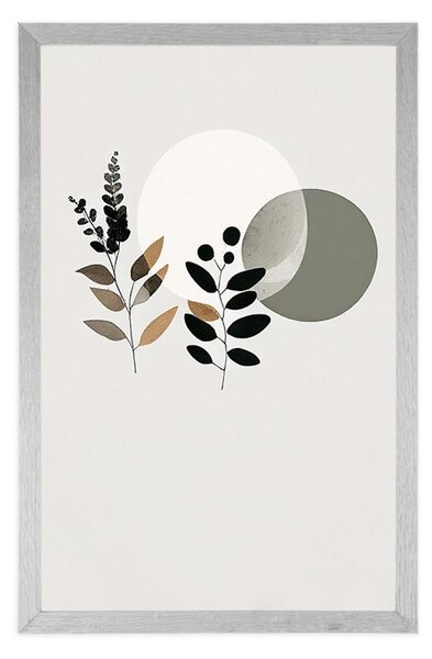 Poszter minimalista levelek boho háttérrel