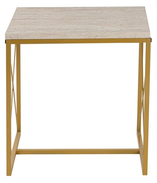 Hanah Home Coffee Table Set Travertine Gold Defne - Gold, Travertine