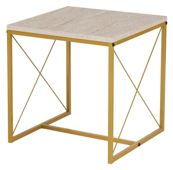 Hanah Home Coffee Table Set Travertine Gold Defne - Gold, Travertine