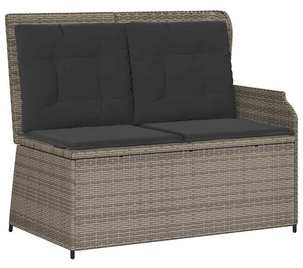 3 részes szürke polyrattan kerti ülőgarnitúra párnákkal