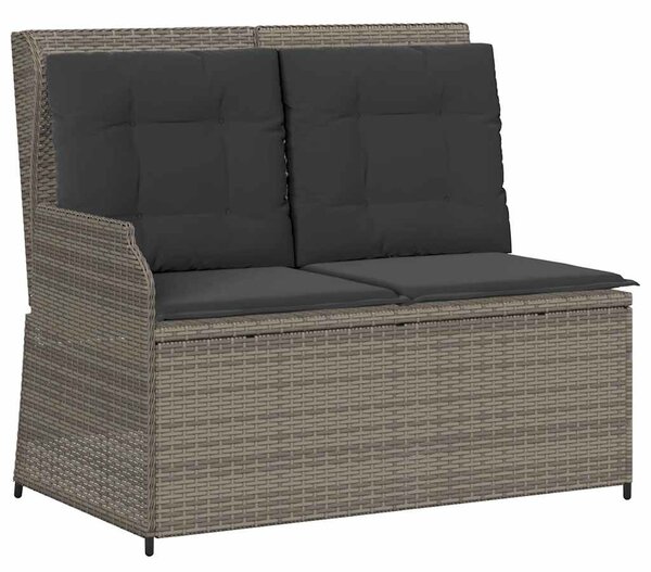 3 részes szürke polyrattan kerti ülőgarnitúra párnákkal