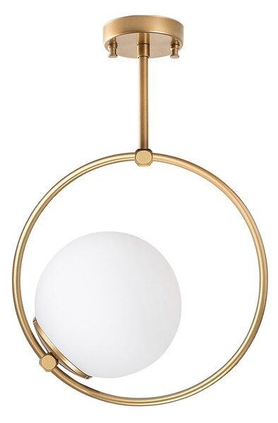 Fehér-sárgaréz színű mennyezeti lámpa üveg búrával 39x26 cm Dolunay – Opviq lights