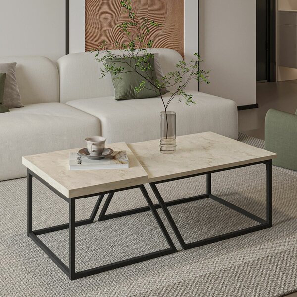 Hanah Home dohányzóasztal szett Travetine Verona P0024623 - Travertin