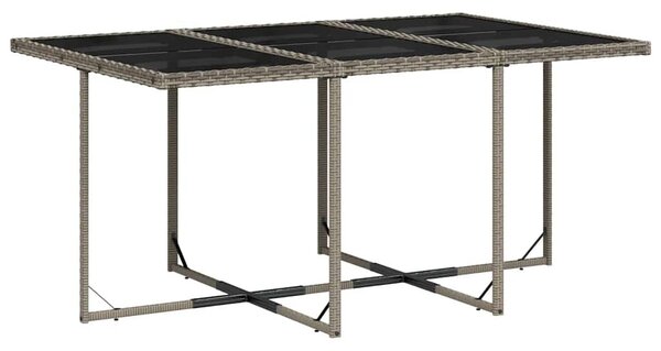 7 részes szürke polyrattan kerti étkezőgarnitúra párnával