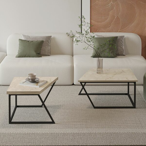 Hanah Home dohányzóasztal szett Travetine Verona P0024623 - Travertin