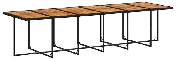 13 részes fekete polyrattan kerti ülőgarnitúra párnákkal