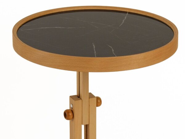 Hanah Home Side Table Oak Black Marble Opus Yuvarlak 40 - tölgy, fekete márvány