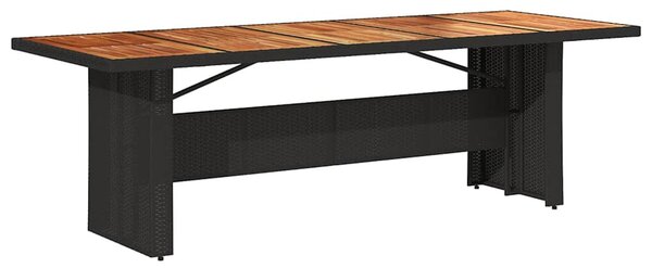 9 részes fekete polyrattan kerti bisztrógarnitúra párnákkal