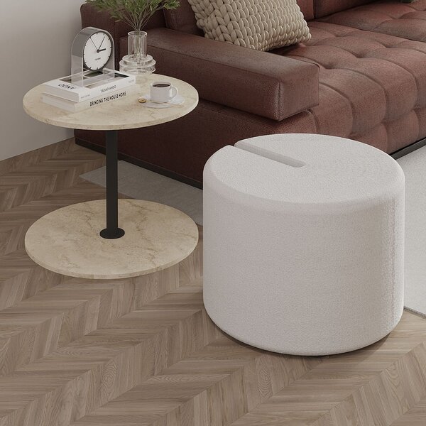 Hanah Home Side Table Set Travertine Vexana - Travertine