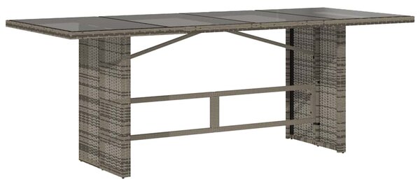 7 részes szürke polyrattan kerti bisztrógarnitúra párnákkal