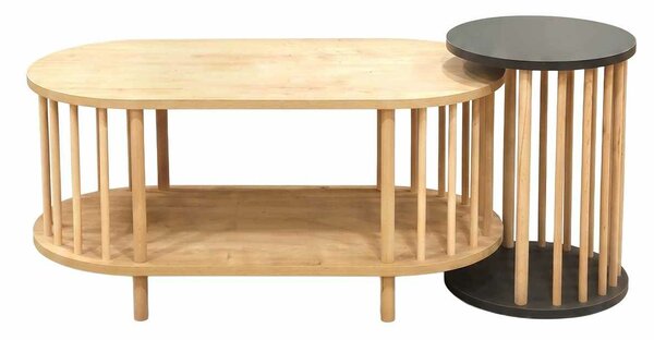 Hanah Home Dohányzóasztal szett Sapphire Oak Anthracite Peka111-125 - Sapphire Oak, Anthracite