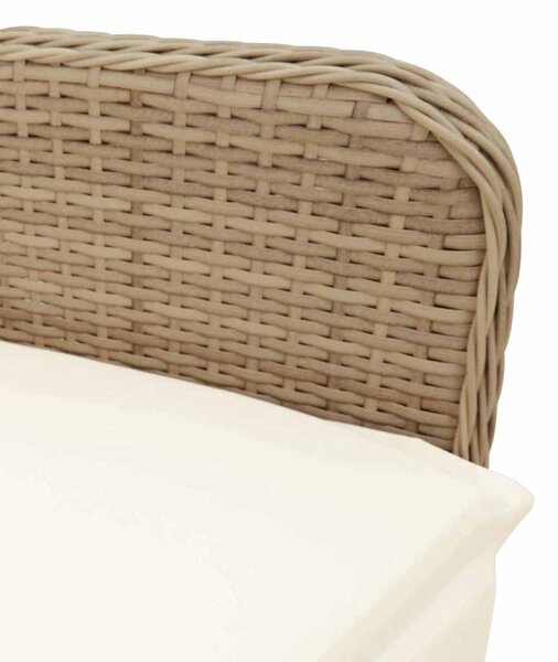 11 részes bézs polyrattan kerti bisztrógarnitúra párnákkal