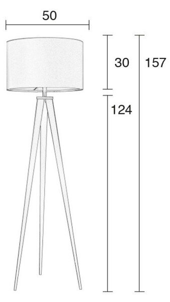 Tripod fekete-szürke állólámpa, ø 50 cm - Zuiver