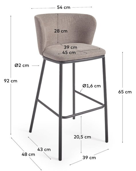 Világosbarna bárszék (ülésmagasság 65 cm) Ciselia – Kave Home