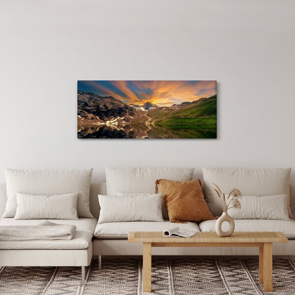 Kép - Visszaverődés a hegyi tóban (120x50 cm)