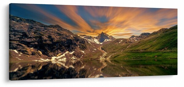 Kép - Visszaverődés a hegyi tóban (120x50 cm)