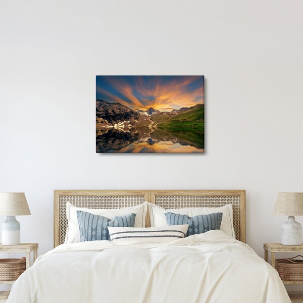 Kép - Visszaverődés a hegyi tóban (70x50 cm)