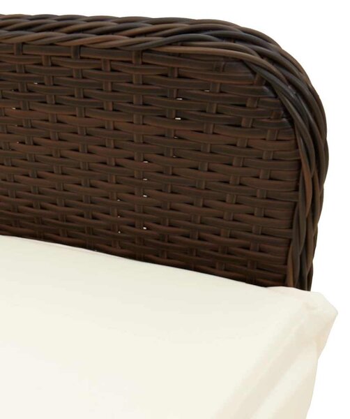 11 részes barna polyrattan kerti bisztrógarnitúra párnákkal