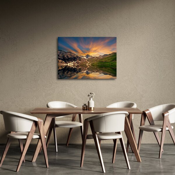 Kép - Visszaverődés a hegyi tóban (70x50 cm)